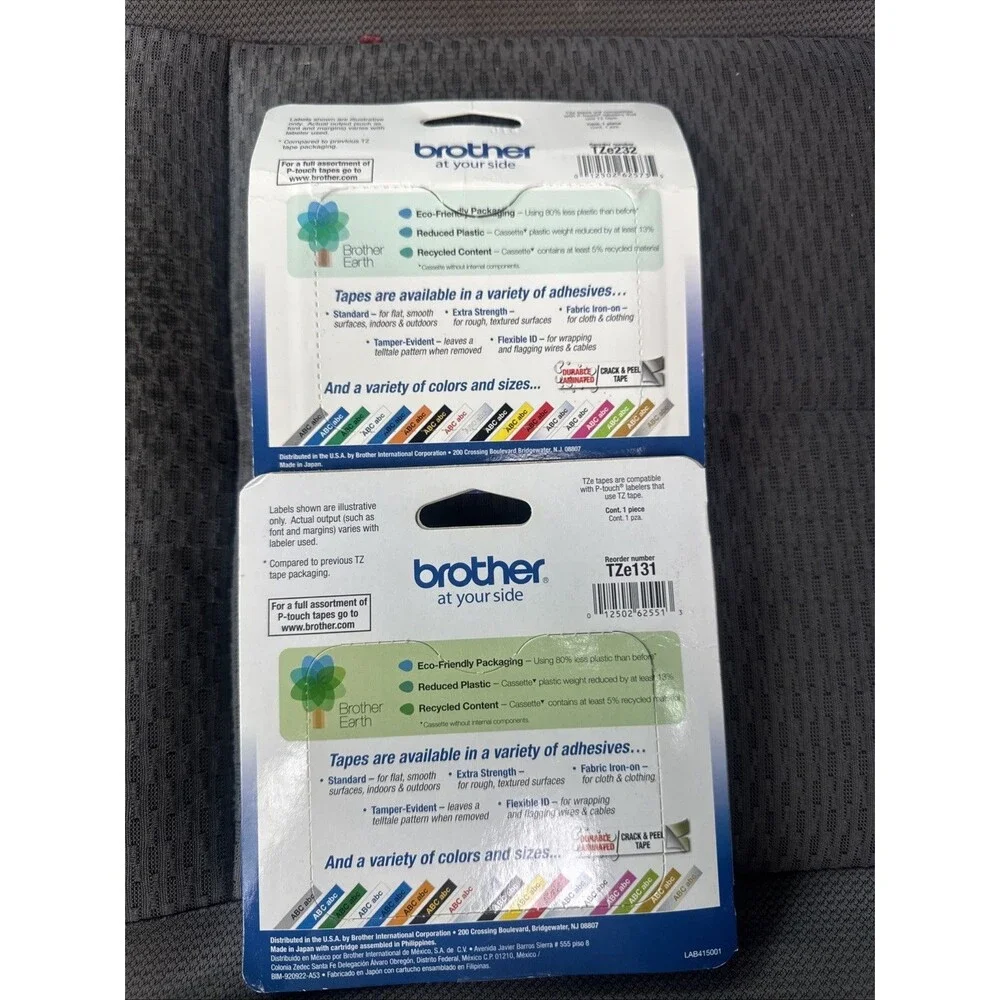 Brother P-Touch TZe-131 TZe-232 Label Tape Lot 1/2” 12mm Laminated